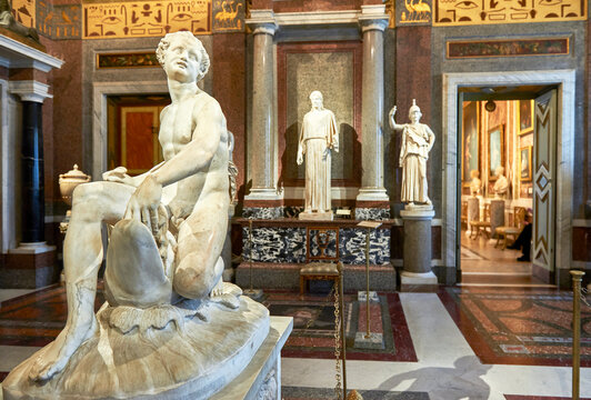 Absolutely stunning exposition and interior of Villa Borghese. Rome, Italy