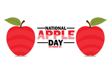 National Apple Day. Vector illustration. October 21. for poster, banner, greeting card