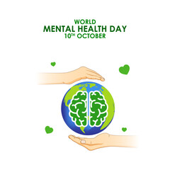 Vector illustration of World Mental Health Day banner