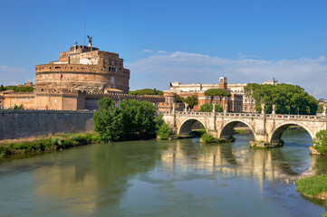 View on the Tiber river on a sunny day