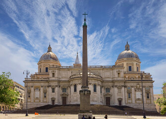 Fototapeta na wymiar Frontal view on the Basilica di Santa Maria Maggiore