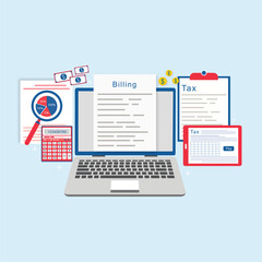 Tax payment concept. State Government taxation, calculation of tax return 