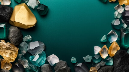 Mockup greeting card for congratulations or invitations based on natural minerals with space for text.