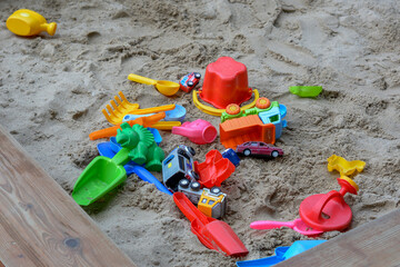 Children's toys in the sandbox