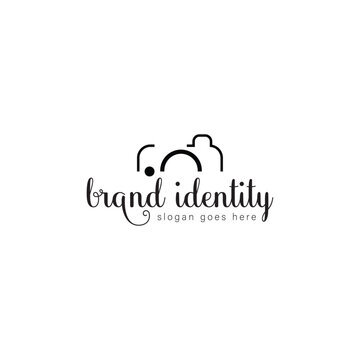Photography Typography Signature Logo Vector