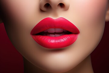Beautiful woman s lips seen