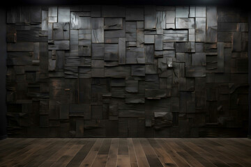 Dark wooden wall and floor for background