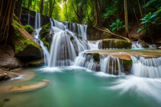 waterfall in the forest © Image Studio