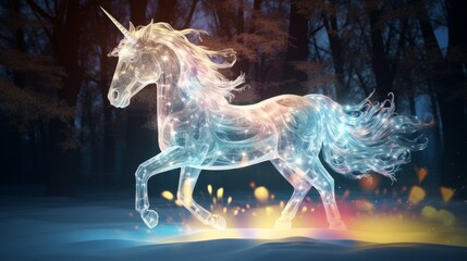 Obraz na płótnie Canvas Snow-White Unicorn with Magical Powers