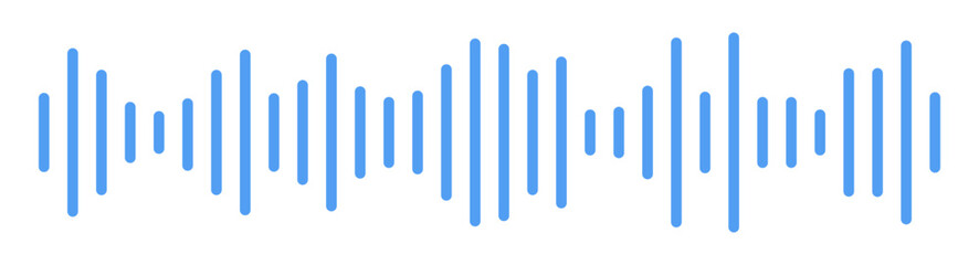 Recording audio sound wave blue flat design vector