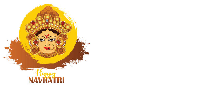 Happy navratri indian festival celebration banner