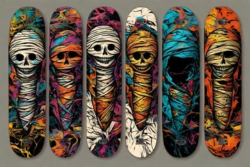 Afwasbaar fotobehang Best skateboard deck designs. Horror skateboard deck design. Skateboard designs.  © FDX