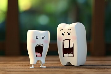 Impacted wisdom teeth and dental issues decay pain infection gum disease Innovative paper cartoon