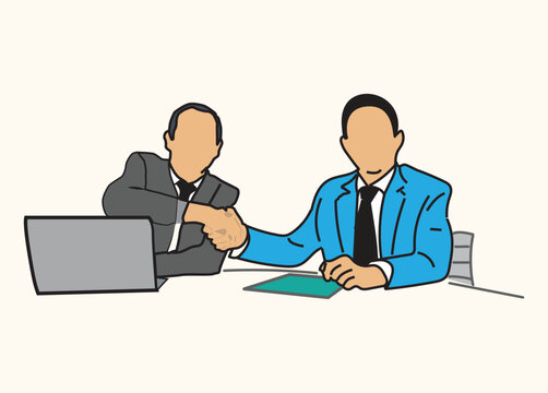 business people with laptop vector illustration