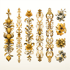 Luxury decorated border pattern set, pattern for frame border, Generative AI.