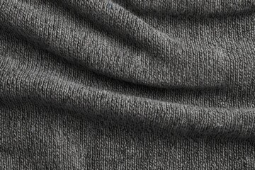 Top view of a seamless black and white cotton fabric with a close up gray heather texture