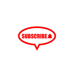 Subscribe speech button icon isolated on transparent background