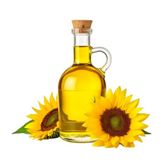 bottle of sunflower oil isolated on transparent background