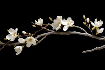 White magnolia branch. Generative AI