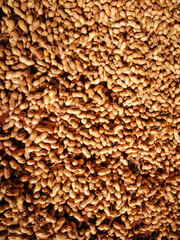 Background of raw peanuts with shell