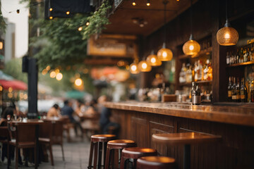 outdoor view of street bar beer restaurant festive nuances