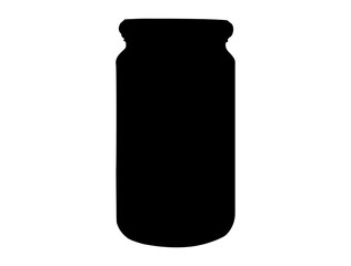 Jar silhouette vector art white background