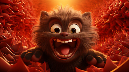 funny red devil HD 8K wallpaper Stock Photographic Image
