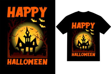 Happy Halloween T-shirt design Halloween t-shirt design 