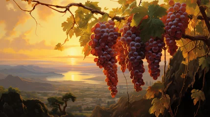 Fotobehang A painting of a bunch of grapes © Rimsha