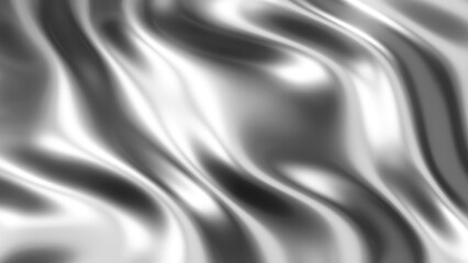 Liquid chrome waves background, shiny and lustrous metal pattern texture 3D  illustration.
