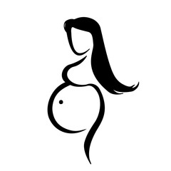 Pregnant logo icon symbol. Vector illustration