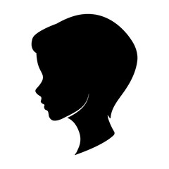 Girl head profile silhouette avatar. Vector illustration