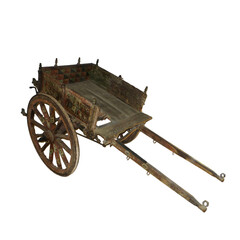 ancient wooden carts for peasant use-