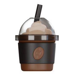 Frappe Glass And Whip cream 3D Icon