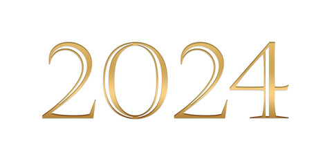 2024 golden bold letters symbol - obrazy, fototapety, plakaty