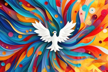 Abstract Background with dove for World Peace Day - obrazy, fototapety, plakaty