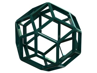 Wireframe Shape Rhombic Triacontahedron 3D print model