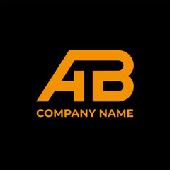 AB monogram initial logo design vector