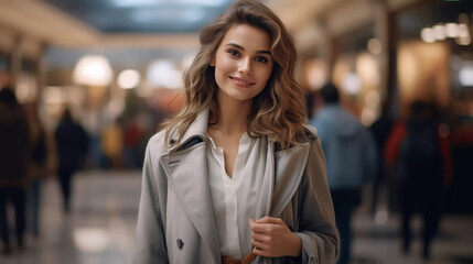 Portrait of a woman in a shopping mall
