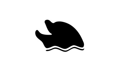 Dolphin logo, black vector silhouette, Dolphin looking from water