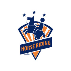 Horse Riding Logo Badge Design Template