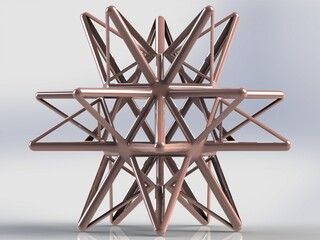Wireframe Shape Great Stellated Dodecahedron 3D print model - obrazy, fototapety, plakaty