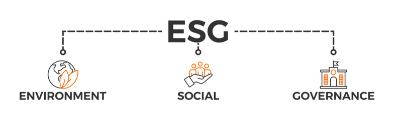 ESG banner web icon vector illustration for Environment Social Governance of corporate sustainability performance for investment screening