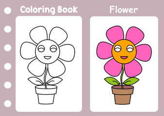 coloring book beautiful flower
