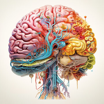 Intricate human brain illustration