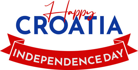 Croatia happy independence day greeting card, banner vector illustration. Croatian national holiday 8th of October.