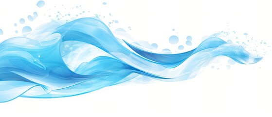 Abstract water waves illustration background design, wavy blue liquid curve