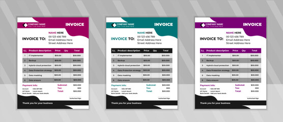 Business Invoice. money bills.price invoices, Business invoice form template, bill graphic, or payment receipt page vector, unique & minimal Invoice design 
