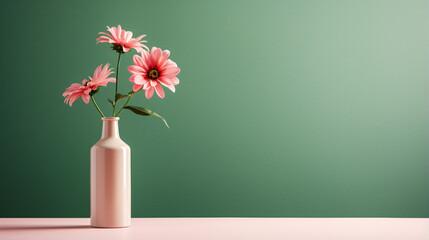 A small white vase with a yellow flower - obrazy, fototapety, plakaty