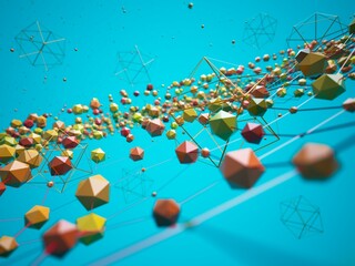 3d background images illustration. technology hi-tech rendering. 3d geometric abstract wallpaper. digital design graphic art. futuristic tech element. display decoration poster template backdrop space